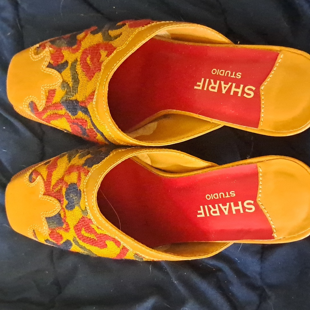 Sharif Studio Floral Mules Genuine Leather